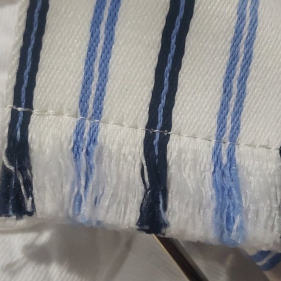 Express stripe blue white canvas belt - Picture 6 of 7